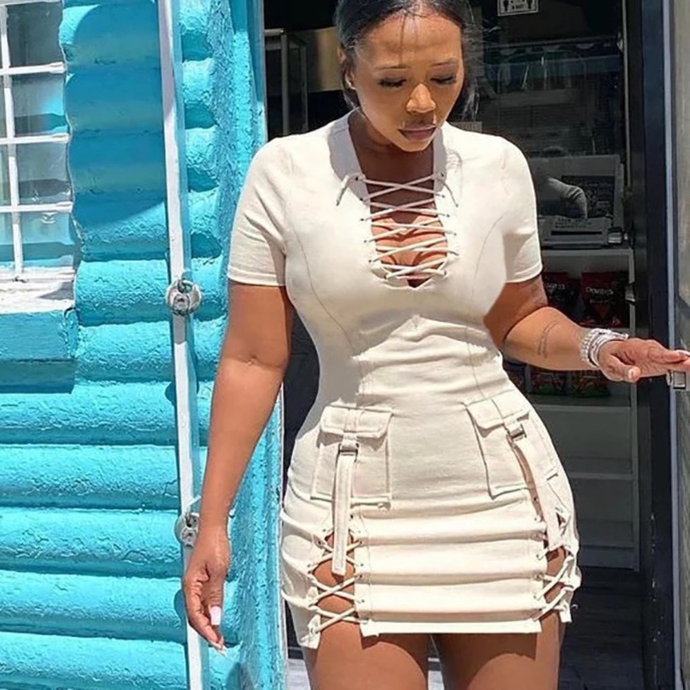Lace up dress